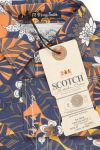 Рубашка мужская Scotch & Soda с длинным рукавом с оранжево-синим узором