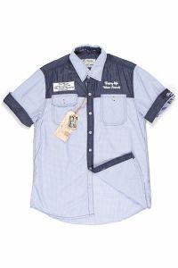 Рубашка мужская Scotch&Soda с коротким рукавом с контрастными вставками
